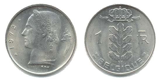 Belgium KM142.1(U) 1 Franc β Lot of 50 representative product image