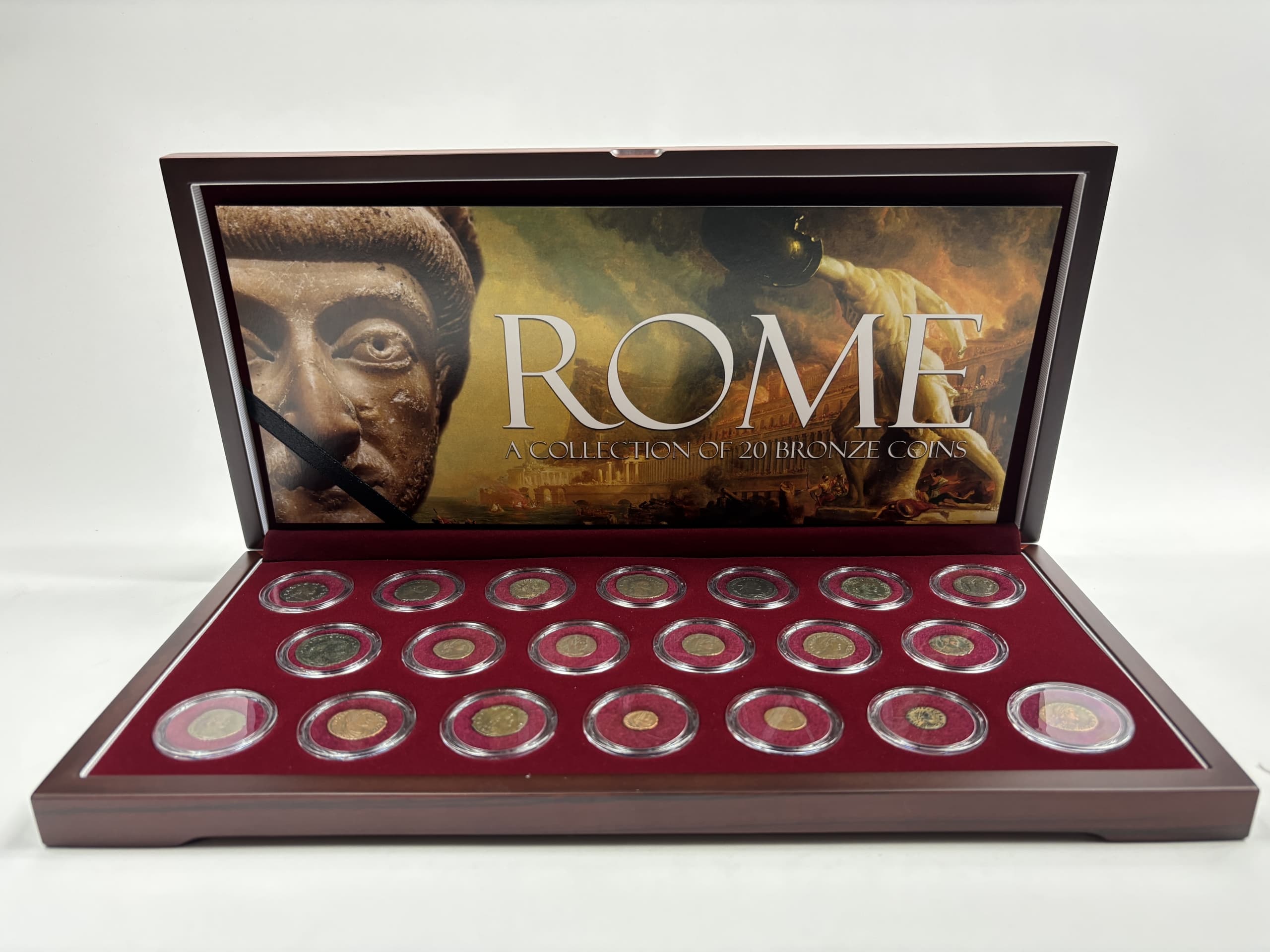 The Decline and Fall of the Roman Empire: Box of 20 Bronze Coins of Ancient Rome (Twenty-Coin Boxed Set) representative product image