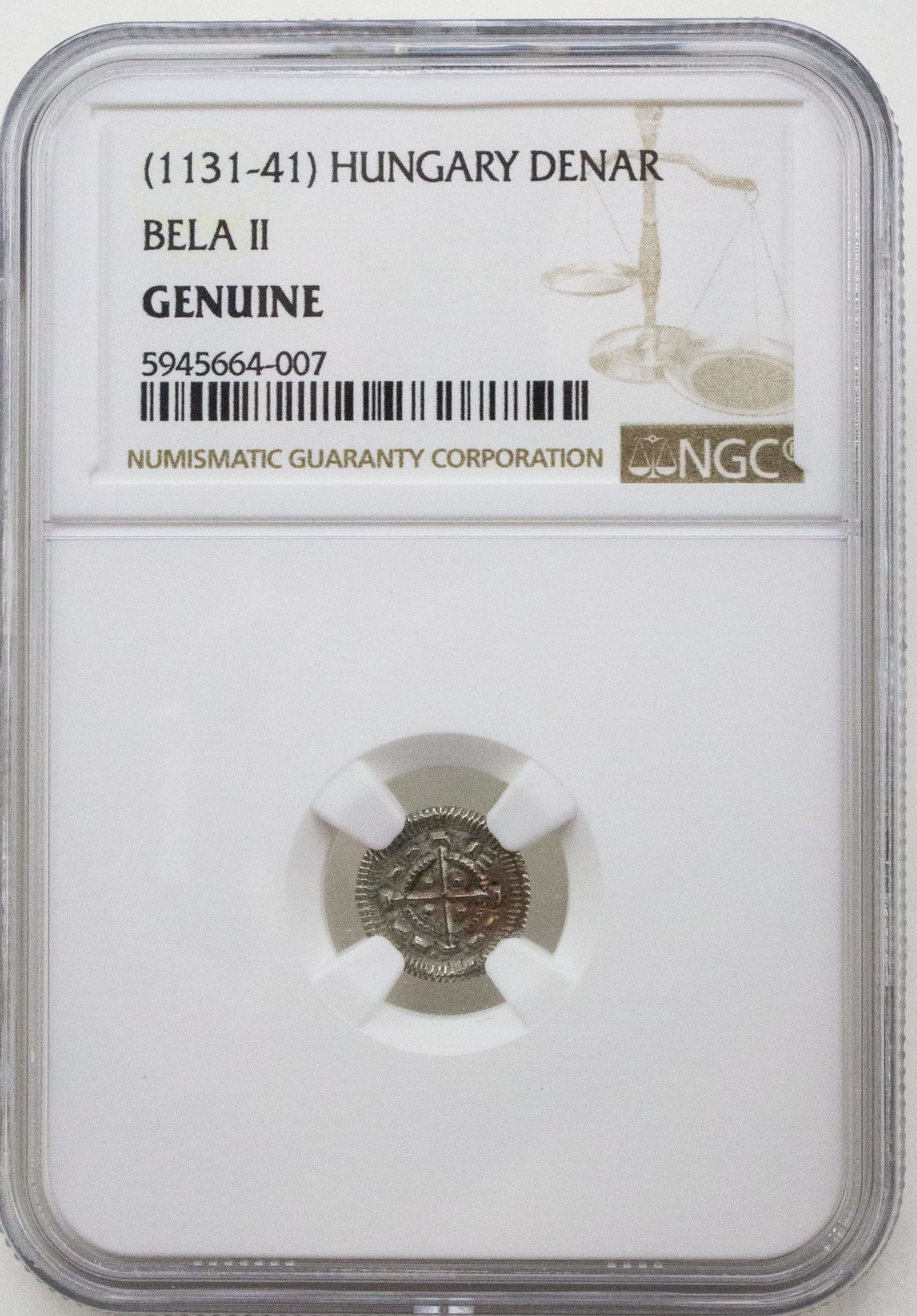 NGC-Certified Roman Coin: Bela II, Revenge of the Blind King, 30, Grade NG β representative ECC supplier stock image; exact coin and slab vary