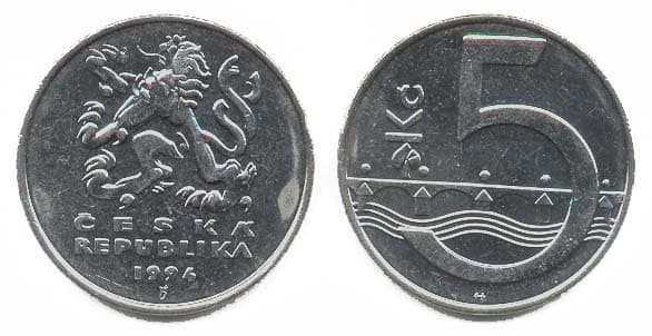 Czech Republic KM8(U) 5 Korun β Lot of 40 representative product image