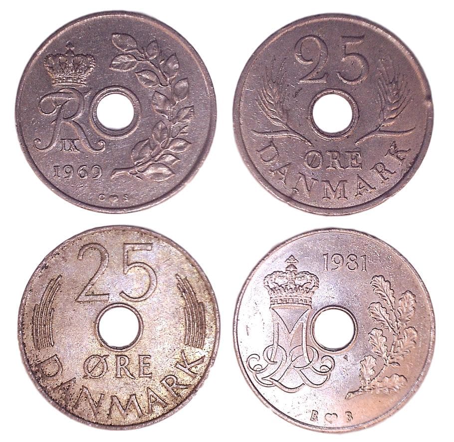 Denmark KM855-861(VF-XF) 25 Ore β Lot of 31 representative product image