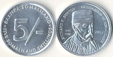 Somaliland KM4(U) 5 Shillings (Burton) β Lot of 100 representative product image