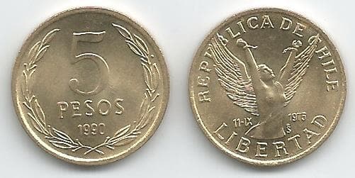 Chile KM217.2(U) 5 Pesos β Lot of 24 representative product image