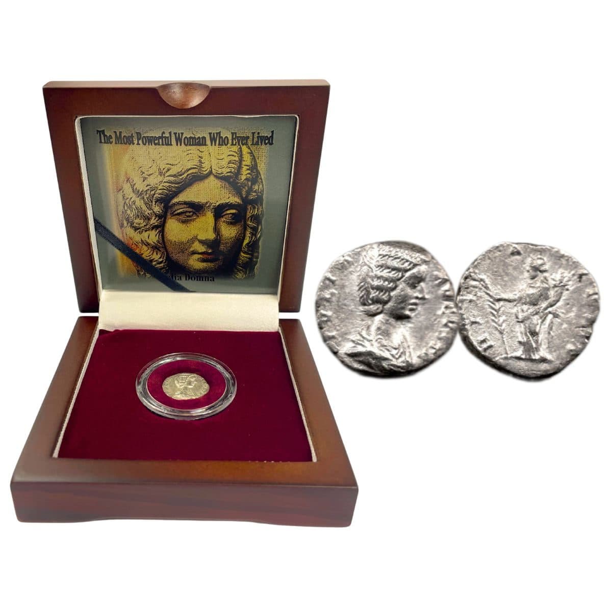 The Most Powerful Woman Who Ever Lived: Box of Silver Roman Denarius of Julia Domna (One-Coin Box) representative product image
