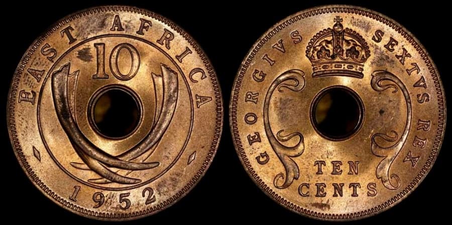 East Africa KM34(U) 10 Cents β Lot of 6 representative product image