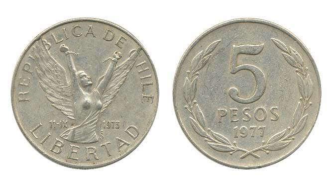 Chile KM209(F-VF) 5 Pesos β Lot of 40 representative product image
