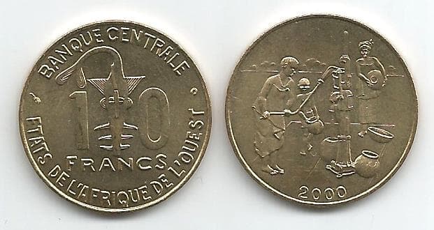 West African St. KM10(U) 10 Francs - Mali β Lot of 25 representative product image