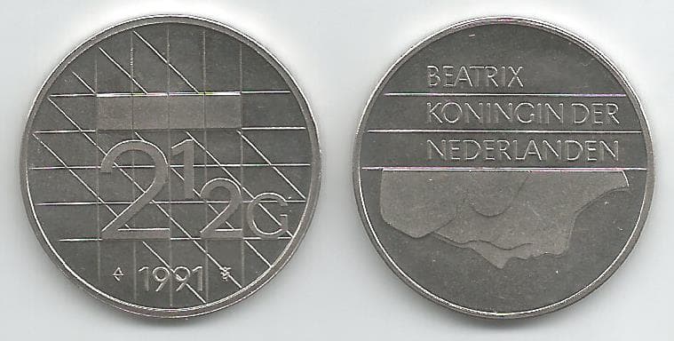 Netherlands KM206(U) 2 1/2 Gulden β Lot of 22 representative product image