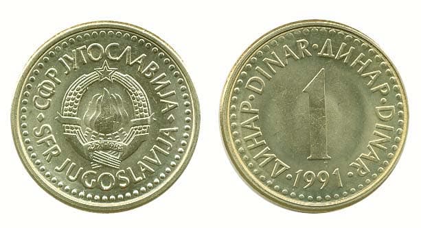 Yugoslavia KM142(U) 1 Dinara β Lot of 55 representative product image