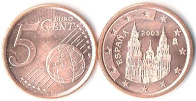 Spain KM1042(U) 5 Spai. Cent * β Lot of 75 representative product image