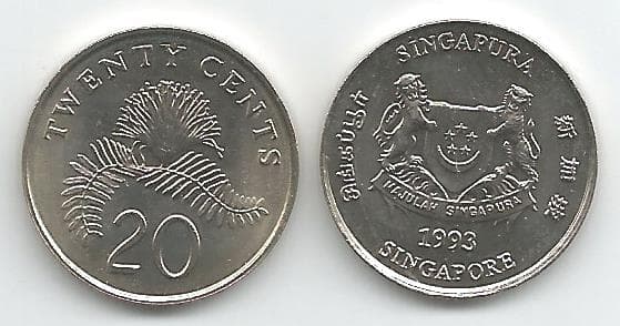 Singapore KM52(U) 20 Cents β Lot of 15 representative product image