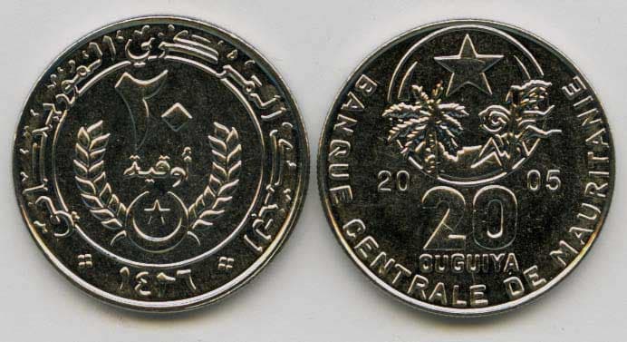 Mauritania KM5a(2005)(U) 20 Ouguiya β Lot of 10 representative product image