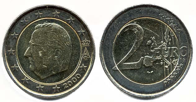 Belgium KM231(U) 2 Belg. Euros β Lot of 5 representative product image