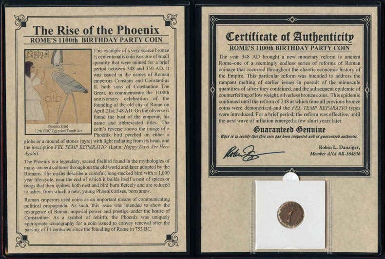 Rise Of The Phoenix-Rome's 1100th Birthday Party Coin (Album) representative product image