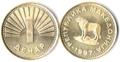 Macedonia KM2(U) 1 Denar (Dog) β Lot of 100 representative product image