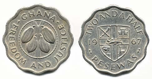 Ghana KM14(VF-XF) 2-1/2 Pesewa β Lot of 40 representative product image