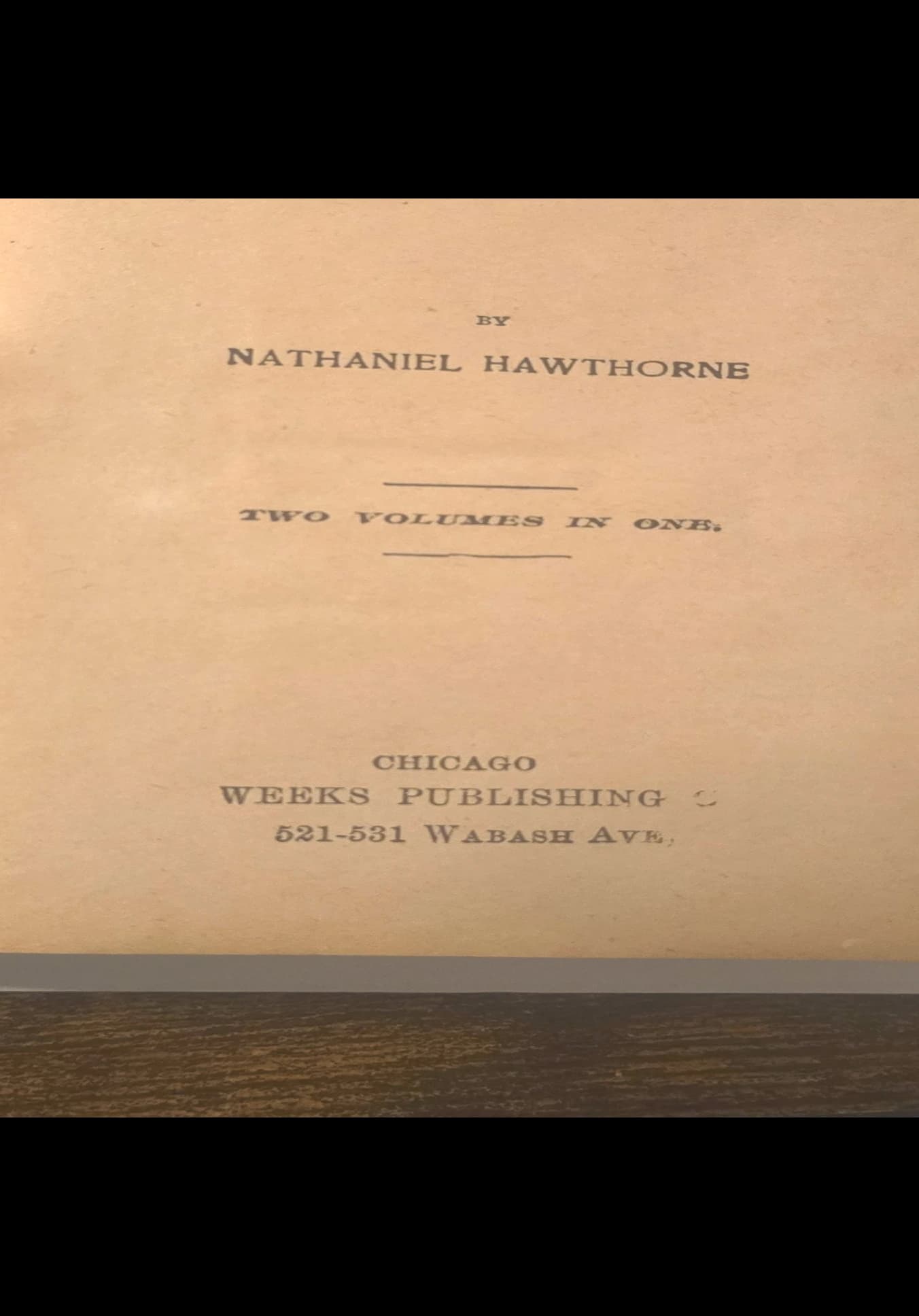 Antique late 19th century book from Weeks Publishing Co., showing worn cover and aged pages, in good condition