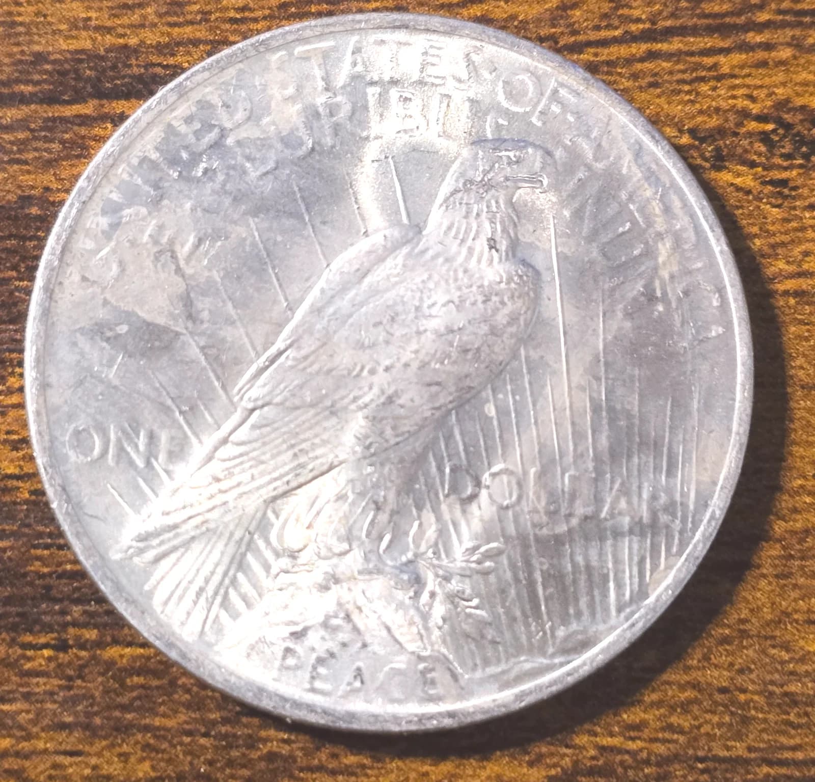 1923 Peace Silver Dollar raw coin, exact item photo