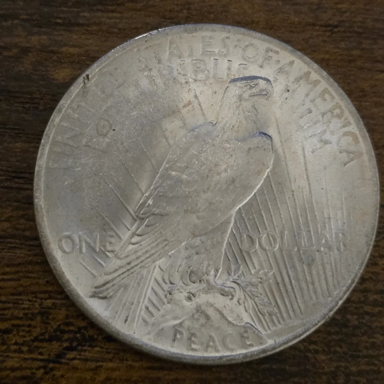 1923 Peace Silver Dollar raw coin, exact item photo