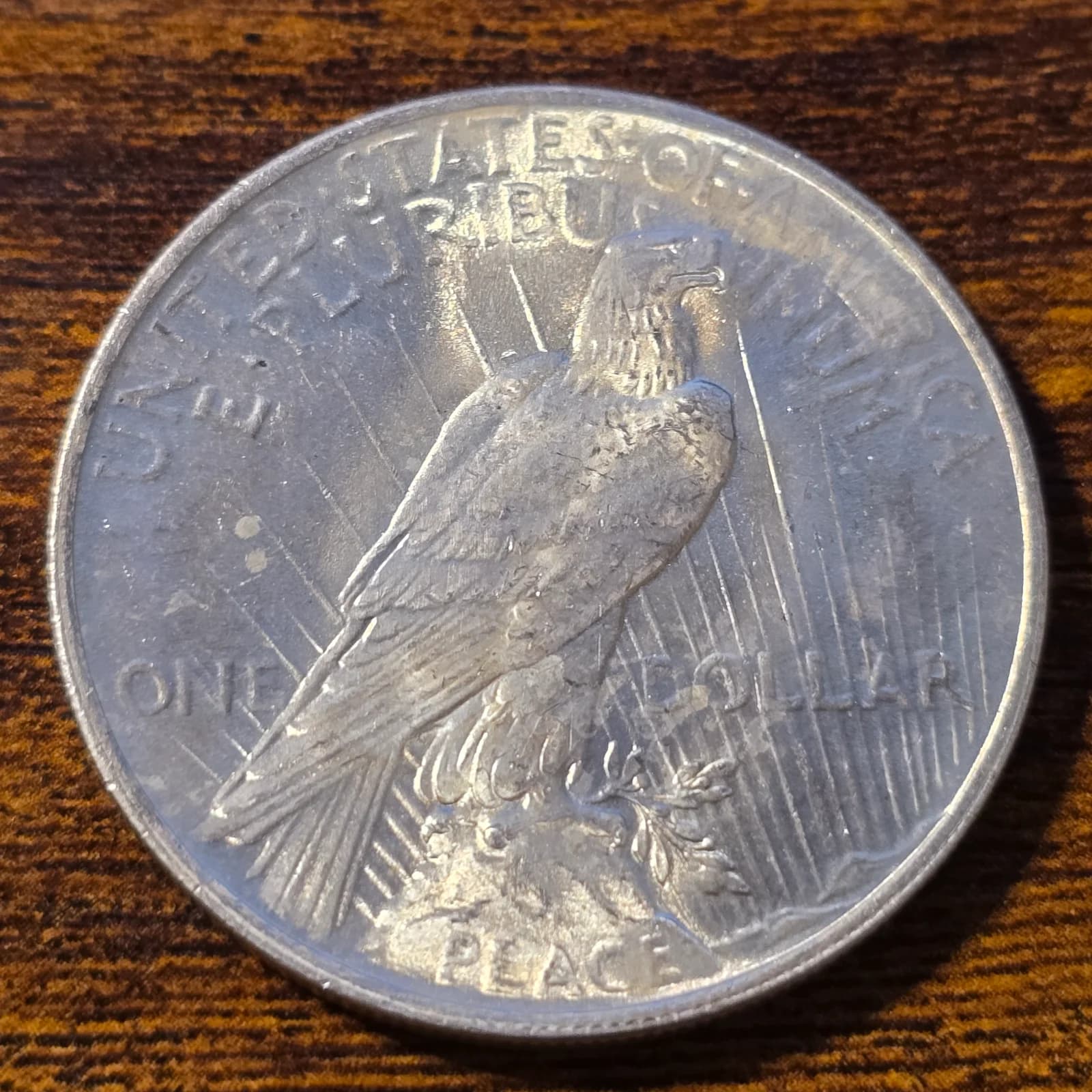 1923 Peace Silver Dollar raw coin, exact item photo