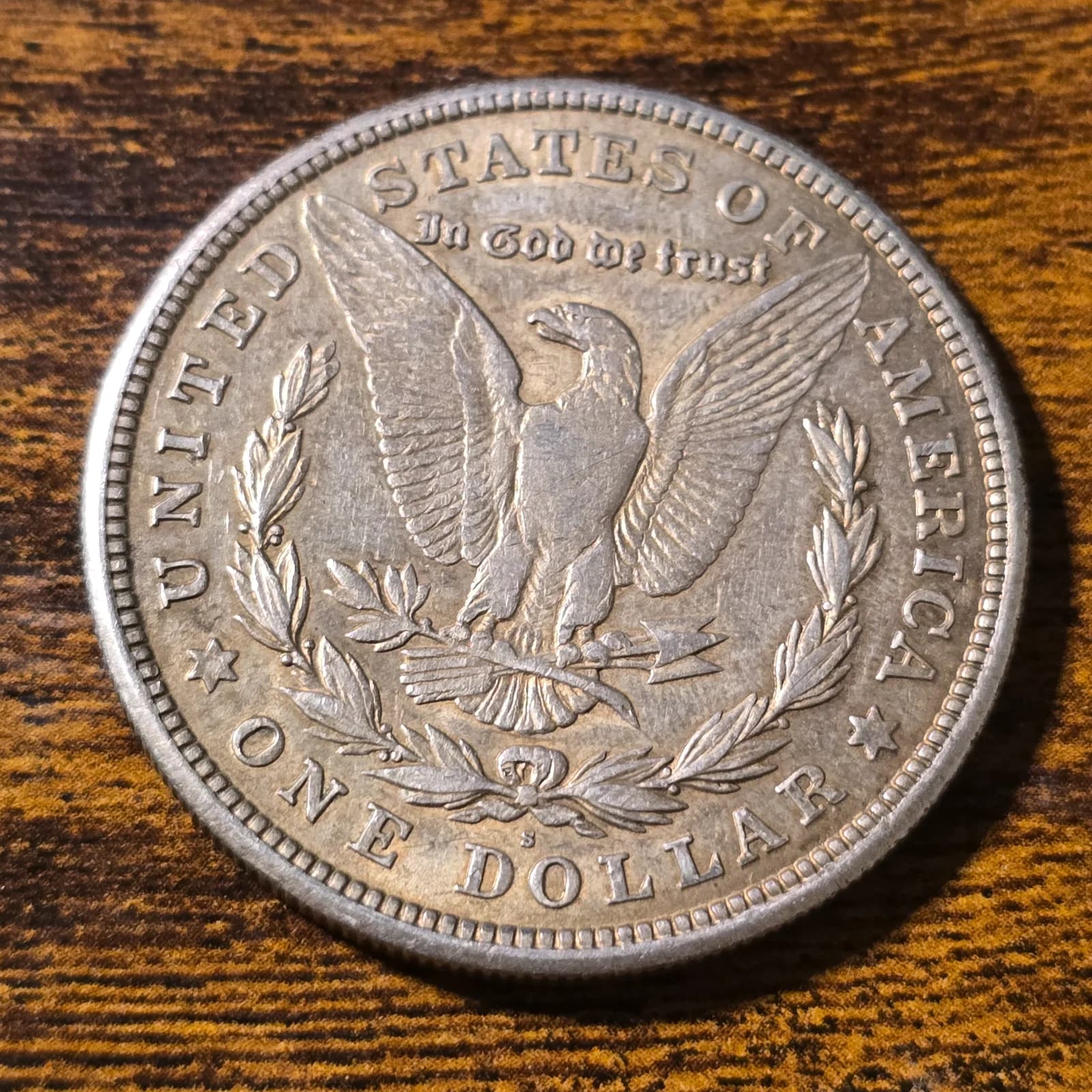 1921 Morgan Silver Dollar raw coin, exact item photo