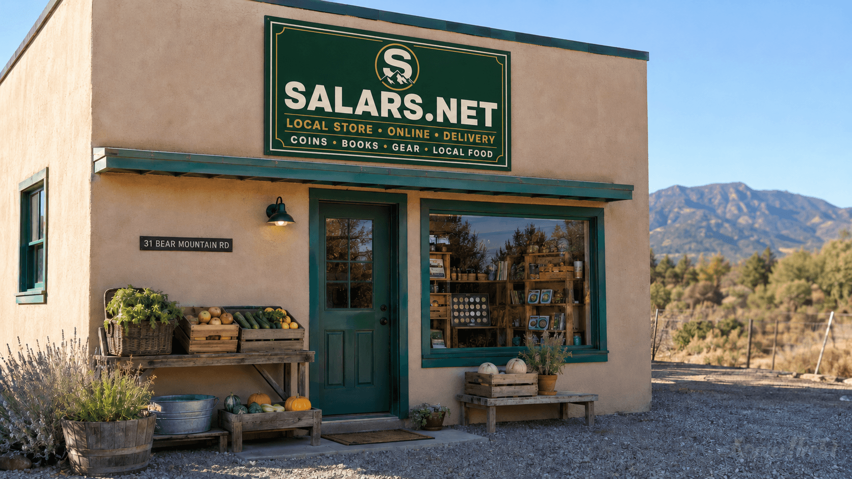 Salars.net storefront at 31 Bear Mountain Road in Silver City, New Mexico