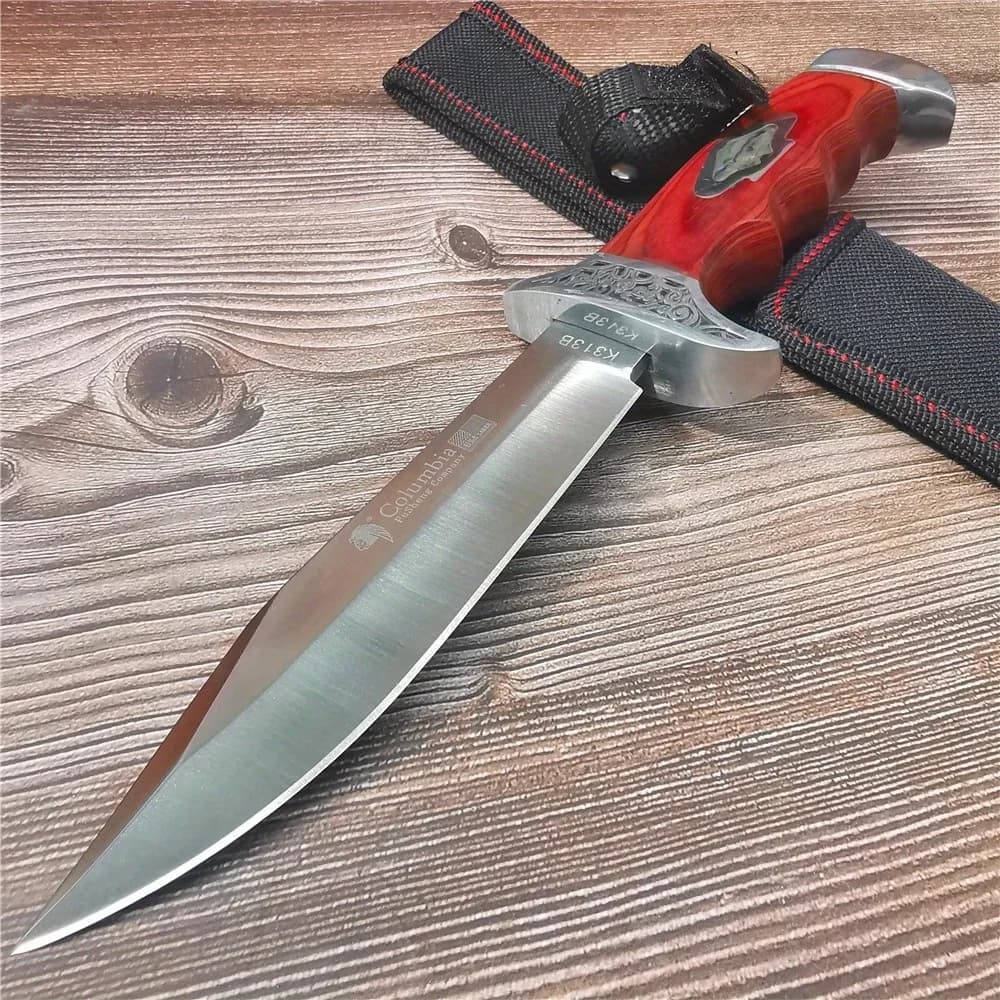 10.4 Inch (265mm) 9CR18MOV Stainless Steel Fixed Blade Knife - High Hardness Camping, Hunting, Outdoor Survival Knife with Sheat - Image 1