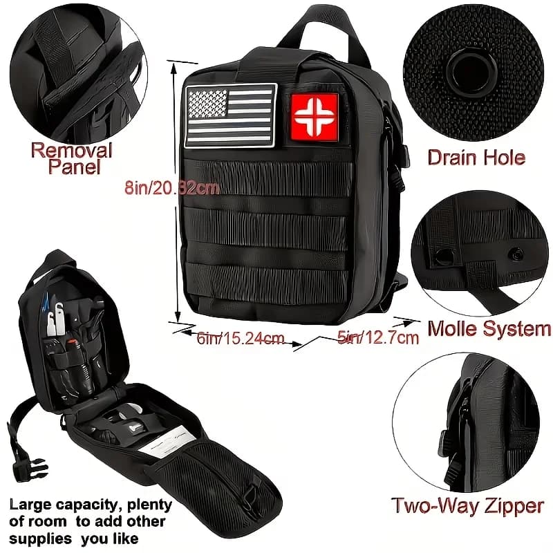 232pcsMulti-Functional Tool Backpack Emergency Survival Kit Camping Gear First Aid Supplies with MOLLE Pouches Suitable for Hunting Camping Gardening Outdoor Adventure Creative Gift for Valentine's Day Father's Day Birthday - Image 2