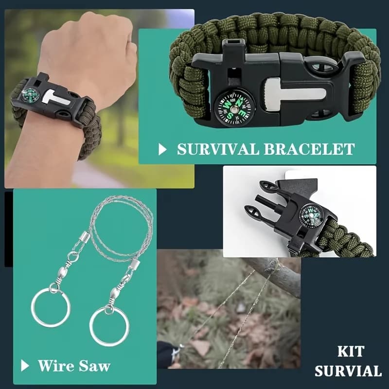 232pcsMulti-Functional Tool Backpack Emergency Survival Kit Camping Gear First Aid Supplies with MOLLE Pouches Suitable for Hunting Camping Gardening Outdoor Adventure Creative Gift for Valentine's Day Father's Day Birthday - Image 6