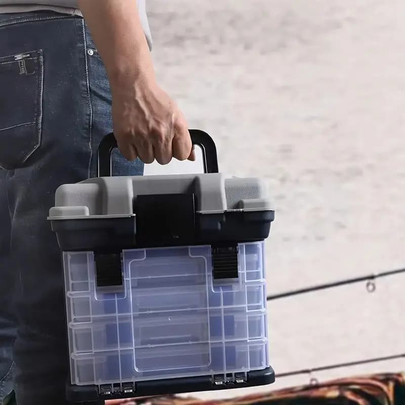YJ 4-Tier Multi-Functional Fishing Handheld Storage Box Adjustable Dividers Portable Fishing Tackle Lure Tool Box Arts Crafts - Image 3