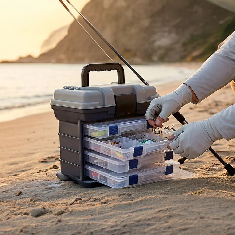 YJ 4-Tier Multi-Functional Fishing Handheld Storage Box Adjustable Dividers Portable Fishing Tackle Lure Tool Box Arts Crafts - Image 4