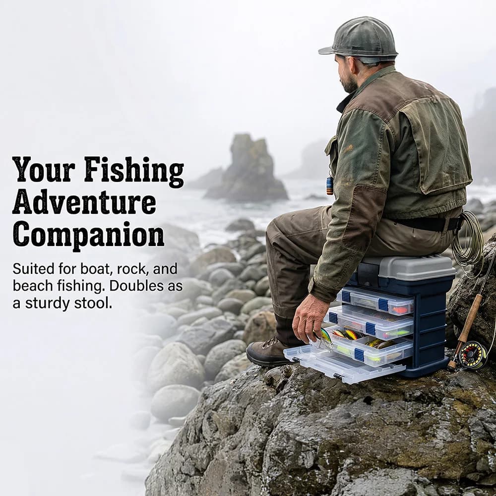 YJ 4-Tier Multi-Functional Fishing Handheld Storage Box Adjustable Dividers Portable Fishing Tackle Lure Tool Box Arts Crafts - Image 5