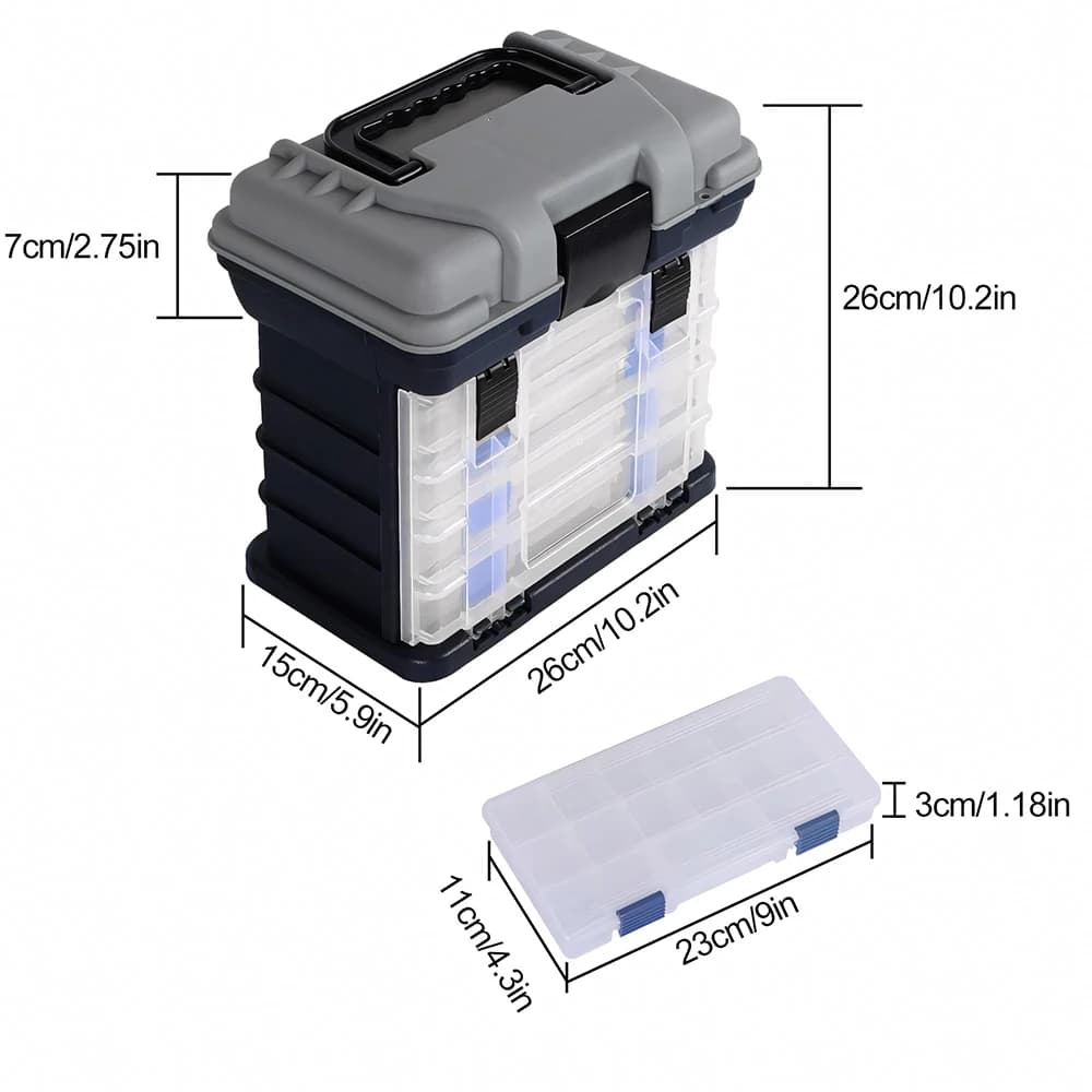 YJ 4-Tier Multi-Functional Fishing Handheld Storage Box Adjustable Dividers Portable Fishing Tackle Lure Tool Box Arts Crafts - Image 6