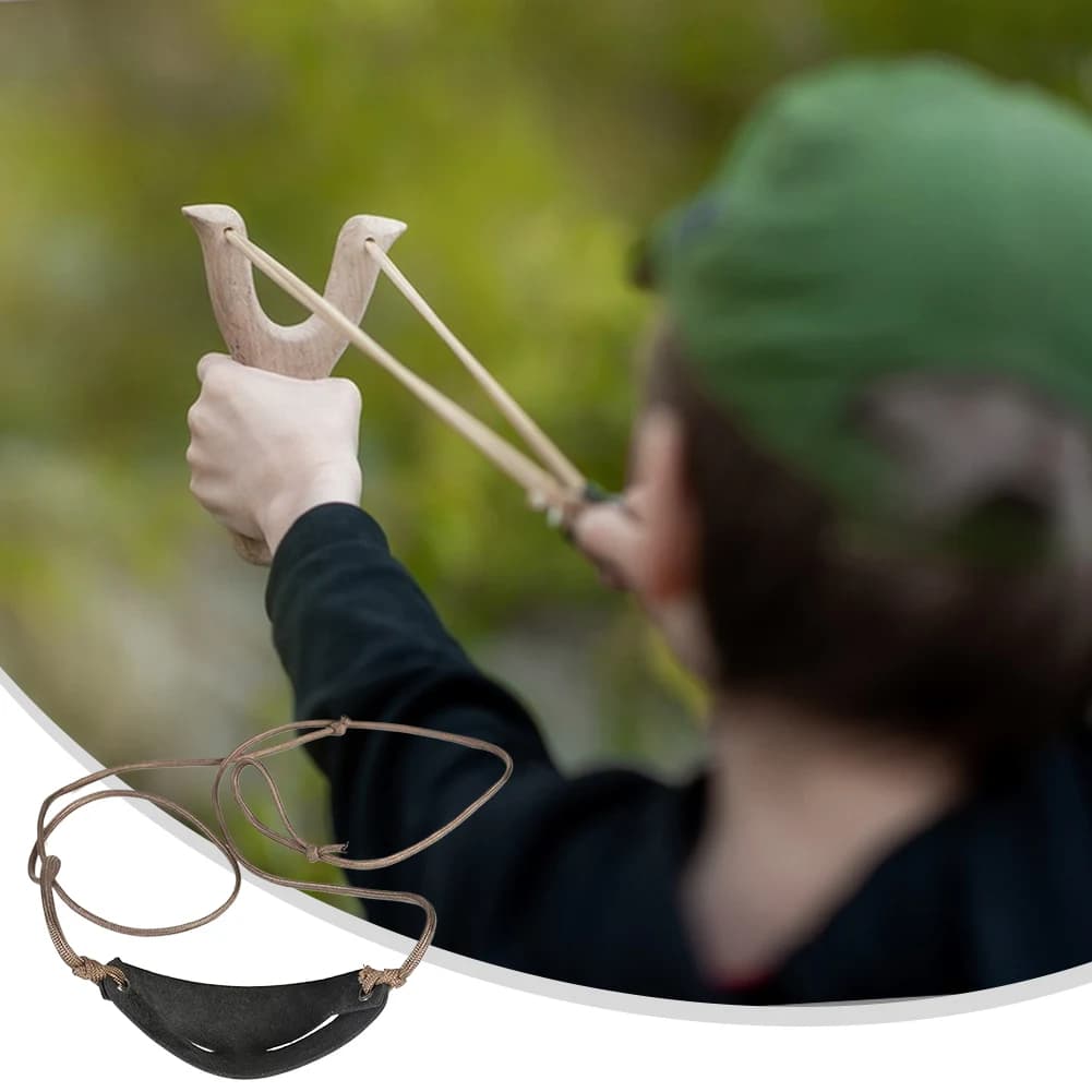 Handmade Leather Shepherd Sling Old-Fashioned Slingshot for Outdoor Sports Camping Shooting Hiking Hunting Accessories - Image 2