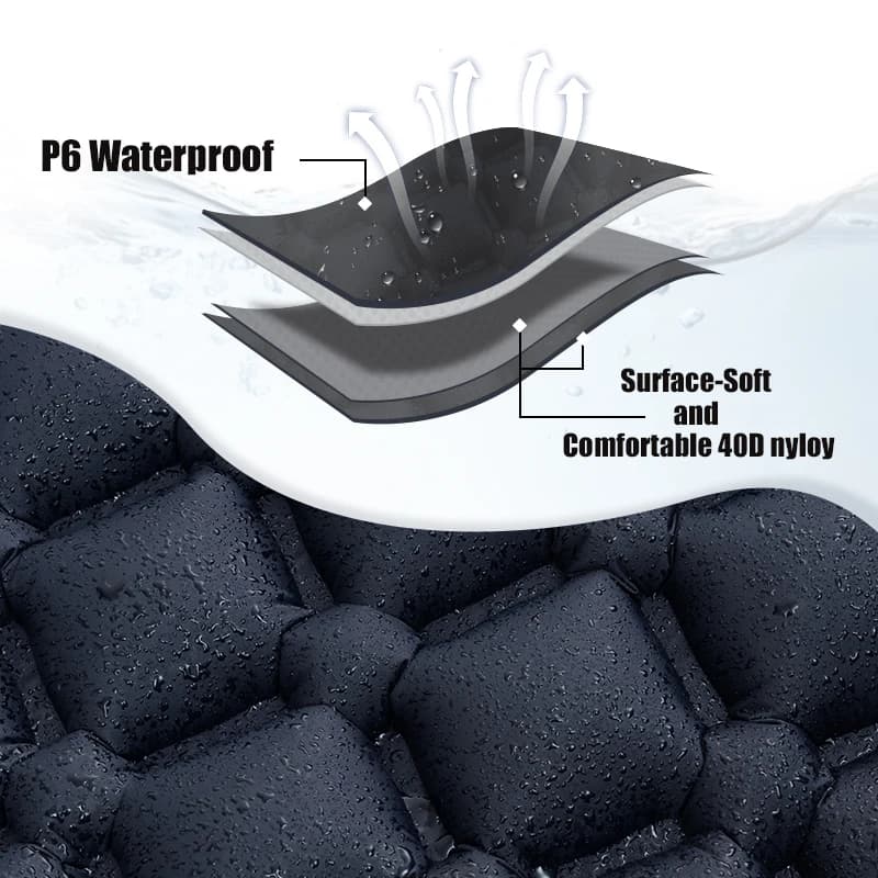 PACOONE Outdoor Sleeping Pad Camping Inflatable Mattress Built-in Pump Ultralight Air Cushion Travel Mat With Headrest For Trave - Image 6