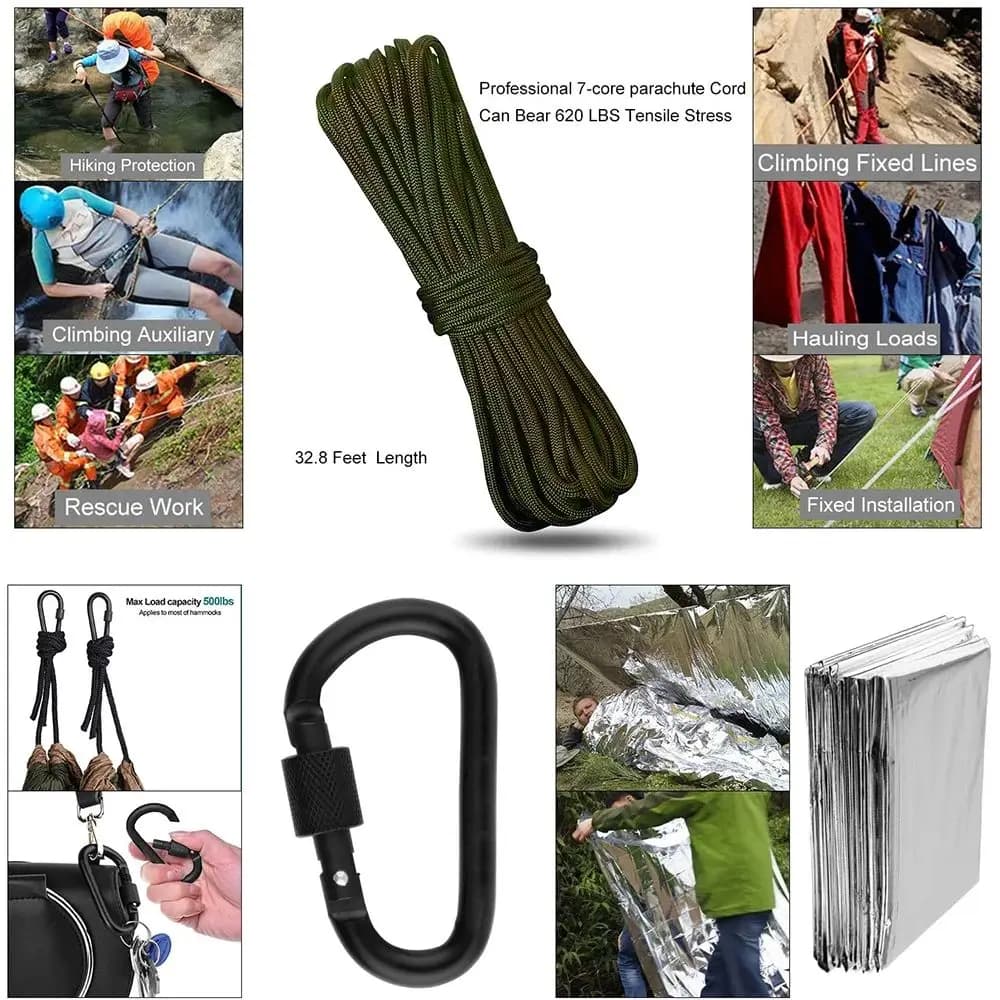 Professional Emergency Survival Kit Gear Camping Multifunction Tactical Defense Equipment First Aid SOS Wilderness Adventure - Image 4
