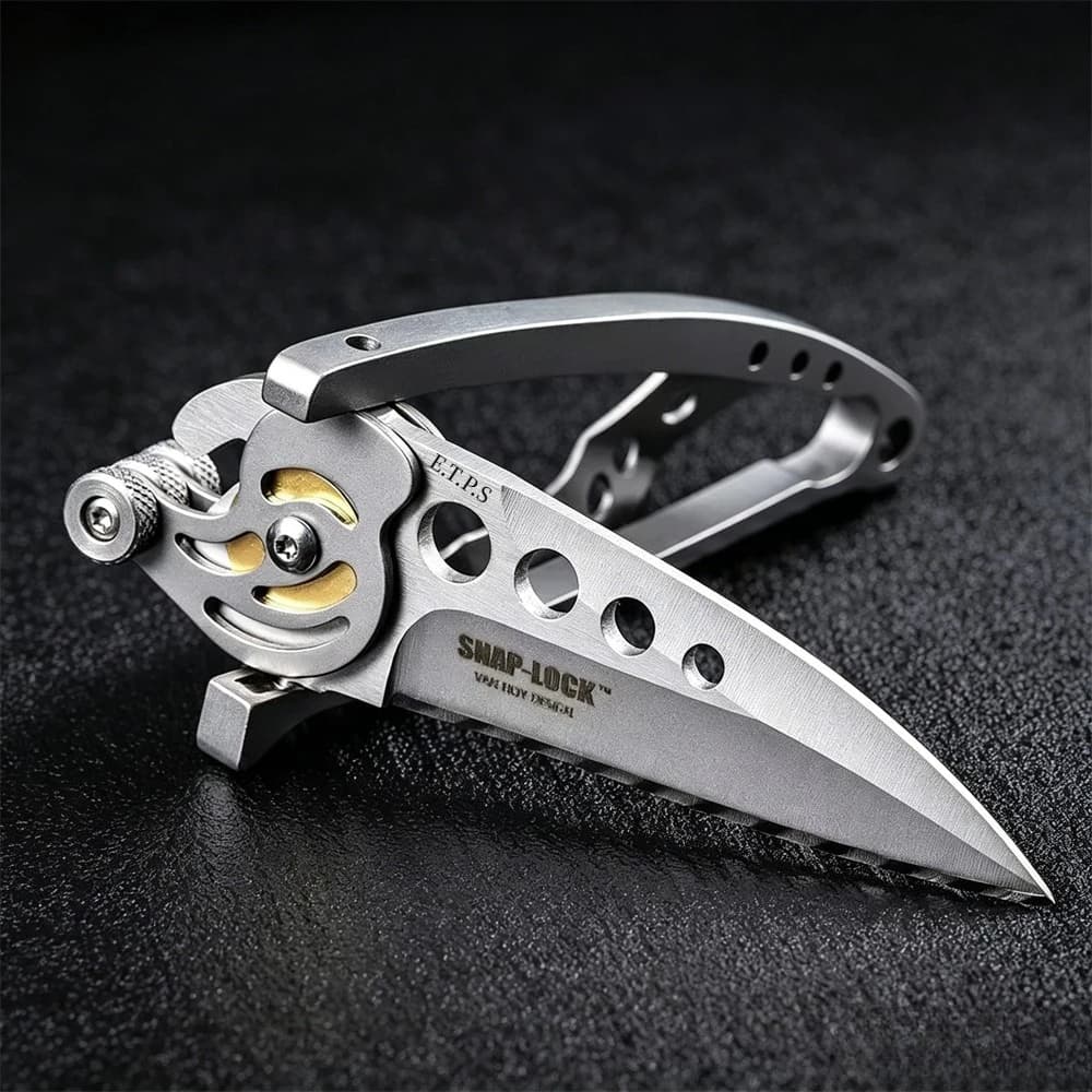 Snap Lock 5102 Pocket Knife Stainless Steel Plain Blade, Durable Camping Fishing Folding Knives Outdoor EDC Tool - Image 4