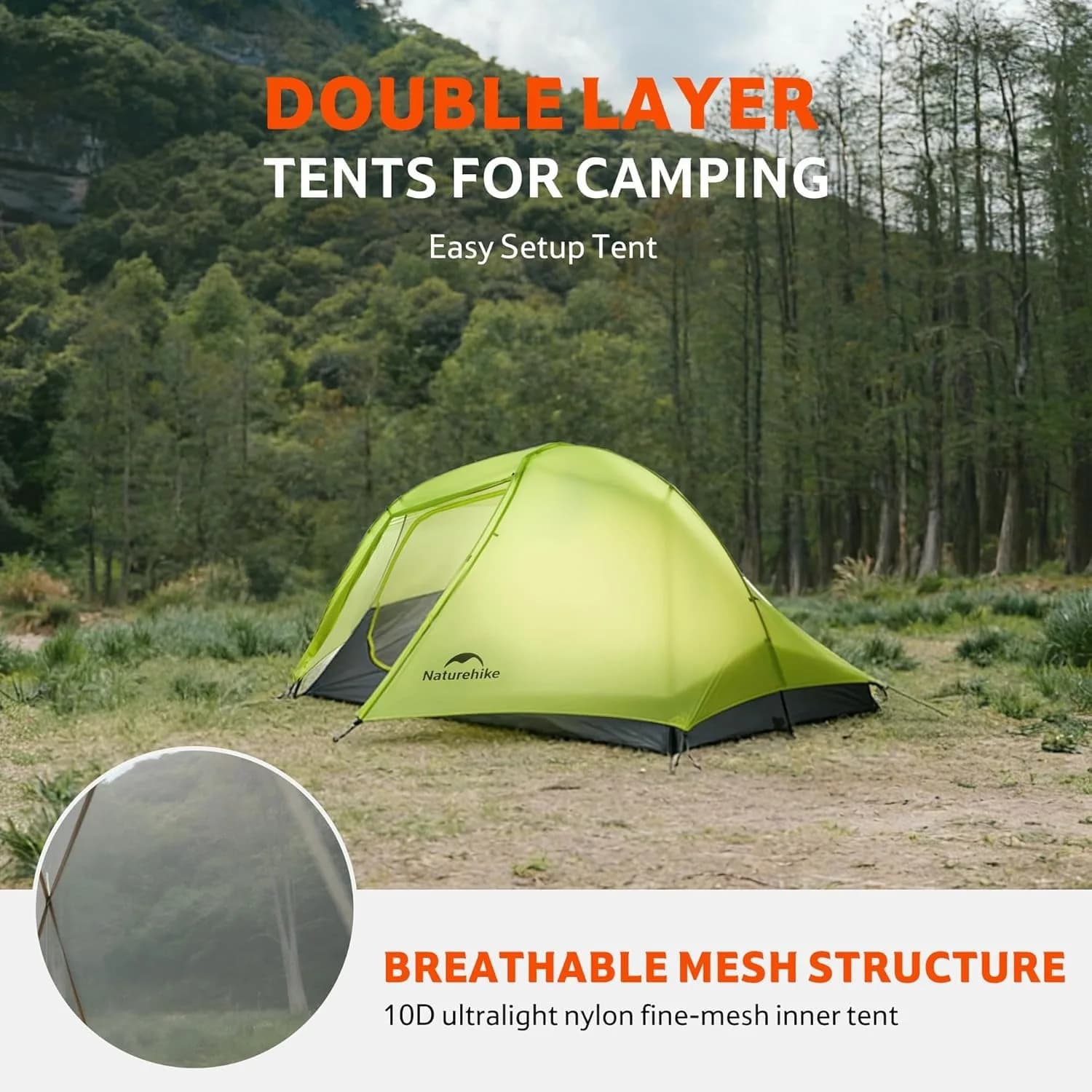 Naturehike Star Trail EXT Hiking Tent Outdoor Camping Ultralight Rainstorm Protection Wild Tent 1 2 Person 0D Nylon Backpacking Tent - Image 4