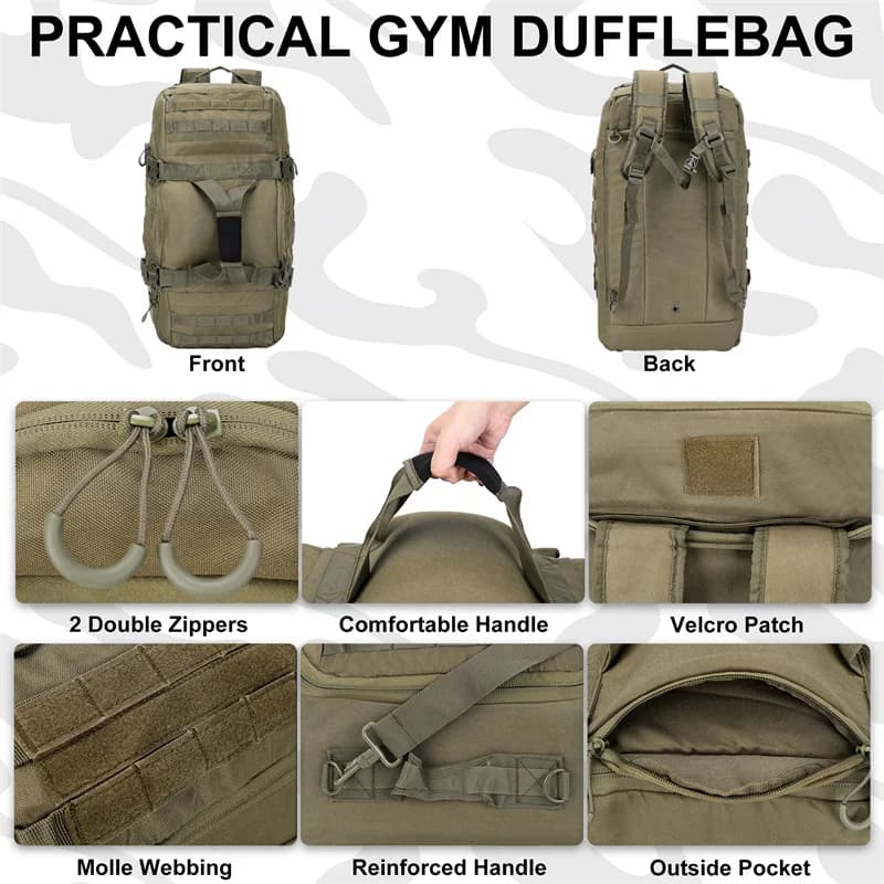 LQARMY 30L 45L 80L Outdoor Mountaineering Bag Molle Tactical Backpack Large Duffel Bag Hiking Camping Travel Bags - Image 3