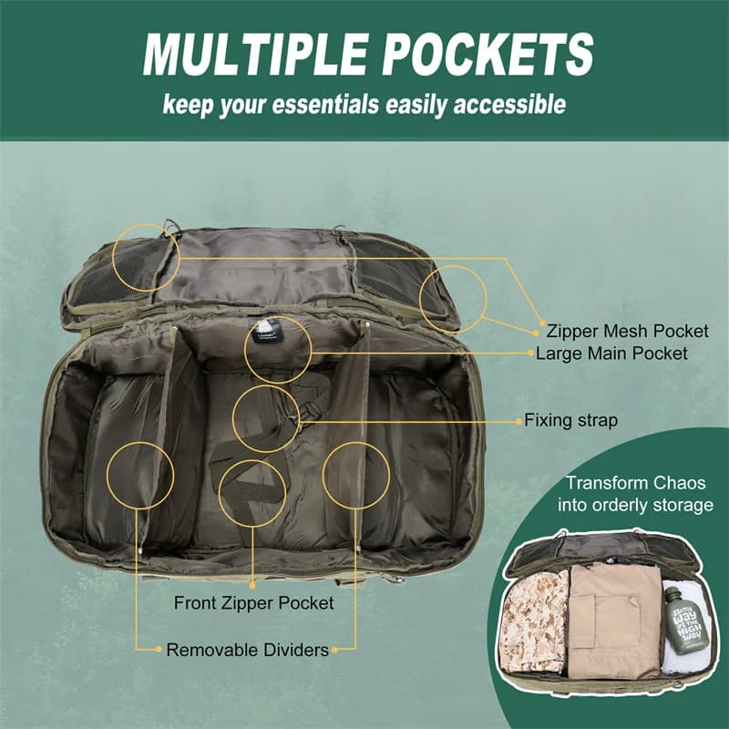 LQARMY 30L 45L 80L Outdoor Mountaineering Bag Molle Tactical Backpack Large Duffel Bag Hiking Camping Travel Bags - Image 4
