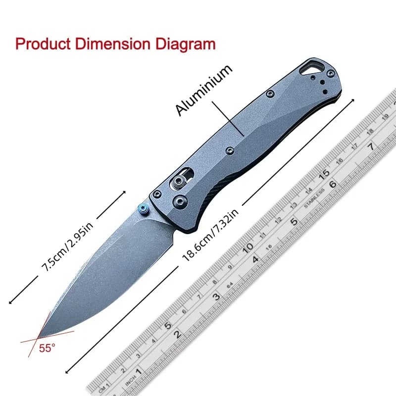 BM 535 Folding Knife, Aluminum Handle and M390 Blade - Compact Outdoor Camping Survival EDC Pocket Knife,A great gift - Image 6