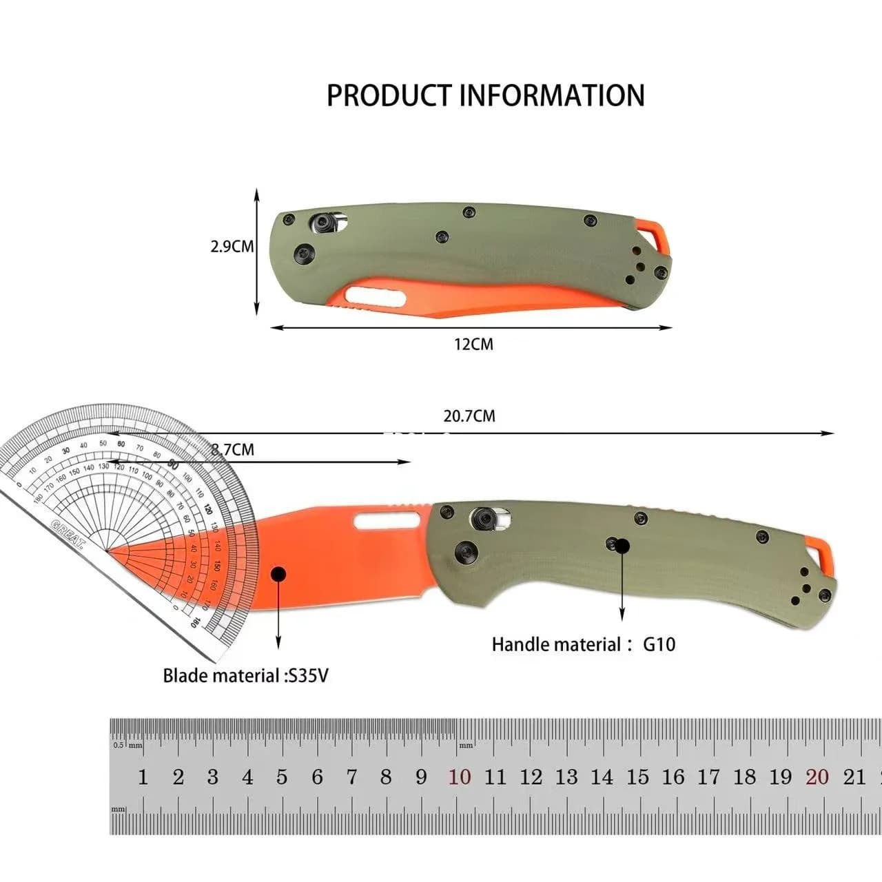 BM 15535 Carbon Fiber/G10 Handle Multi-functional Jungle Climbing Knives Outdoor Camping Folding Knife CPM-154 Steel Blade EDC Multitools High Hardness Mountaineering Tools Gift - Image 3