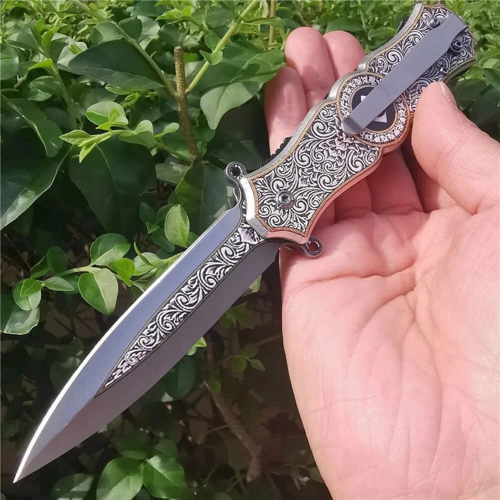 8Cr15mov Blade Steel Folding Knife - Utility Pocket Multi Knife for Camping - Image 1