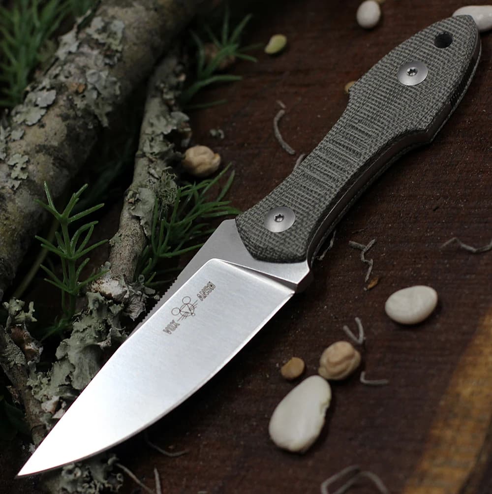 GiantMouse GMF3 Fixed Blade Knife Satin Drop Point Blade with Leather Sheath Outdoor Camping Hunting Portable Straight Knives - Image 1