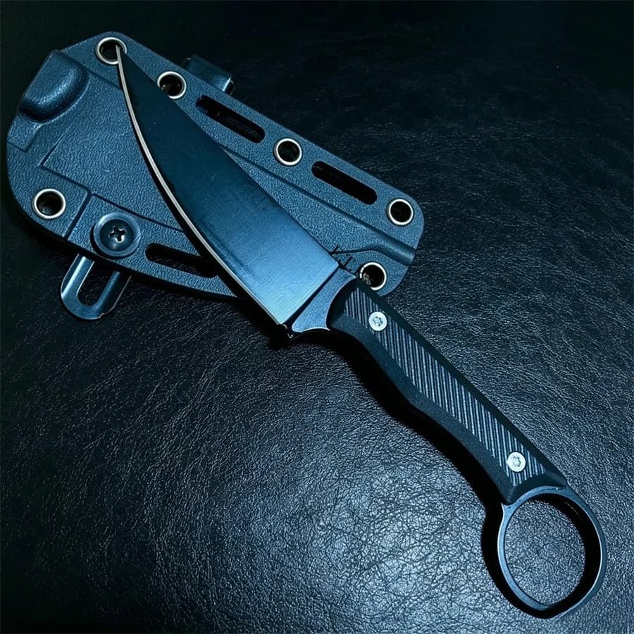 Fixed Blade Outdoor Straight Knife Nylon Wave Fiber Handle EDC Outdoor Hunting Survival Portable with Kydex Knives - Image 1