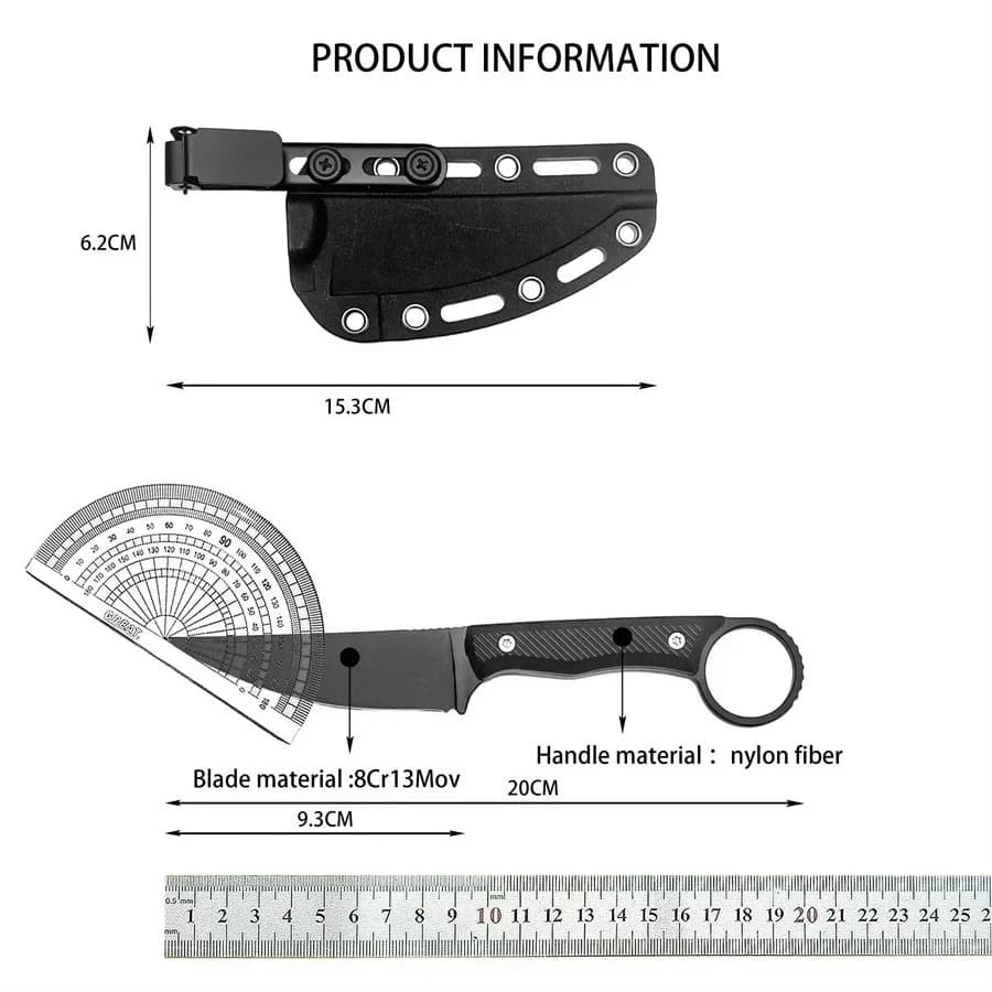 Speedgoat Fixed Blade Outdoor Straight Knife Nylon Wave Fiber Handle EDC Outdoor Hunting Survival Portable with Kydex Knives - Image 6
