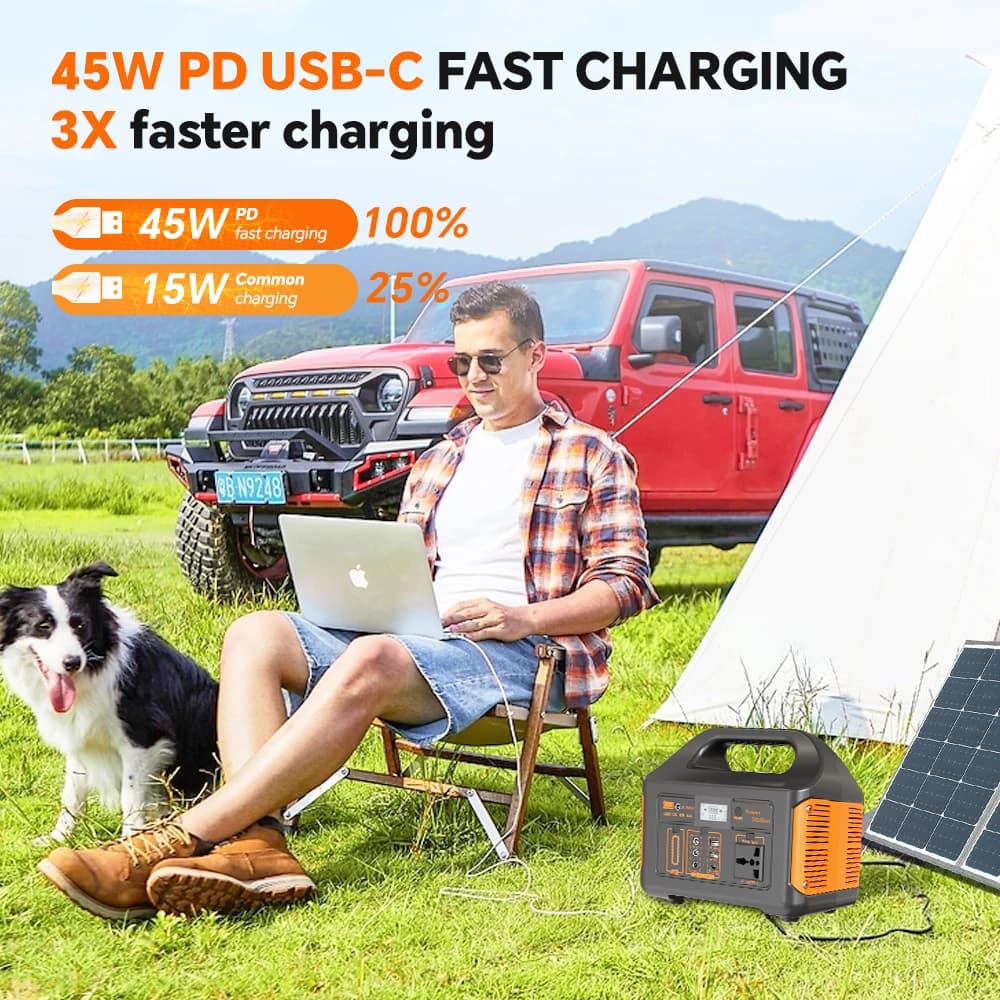 500W 460Wh Portable Solar Power Station Emergency Power LED Display Outdoor Power Supply LifePO4 Battery Power Bank for Camping Fishing - Image 2