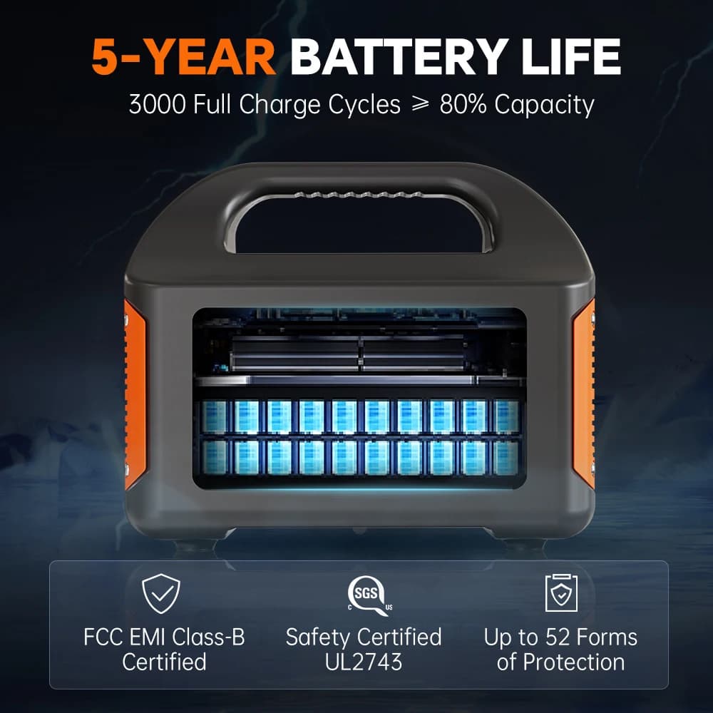 500W 460Wh Portable Solar Power Station Emergency Power LED Display Outdoor Power Supply LifePO4 Battery Power Bank for Camping Fishing - Image 3