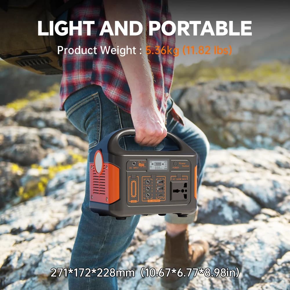 500W 460Wh Portable Solar Power Station Emergency Power LED Display Outdoor Power Supply LifePO4 Battery Power Bank for Camping Fishing - Image 4
