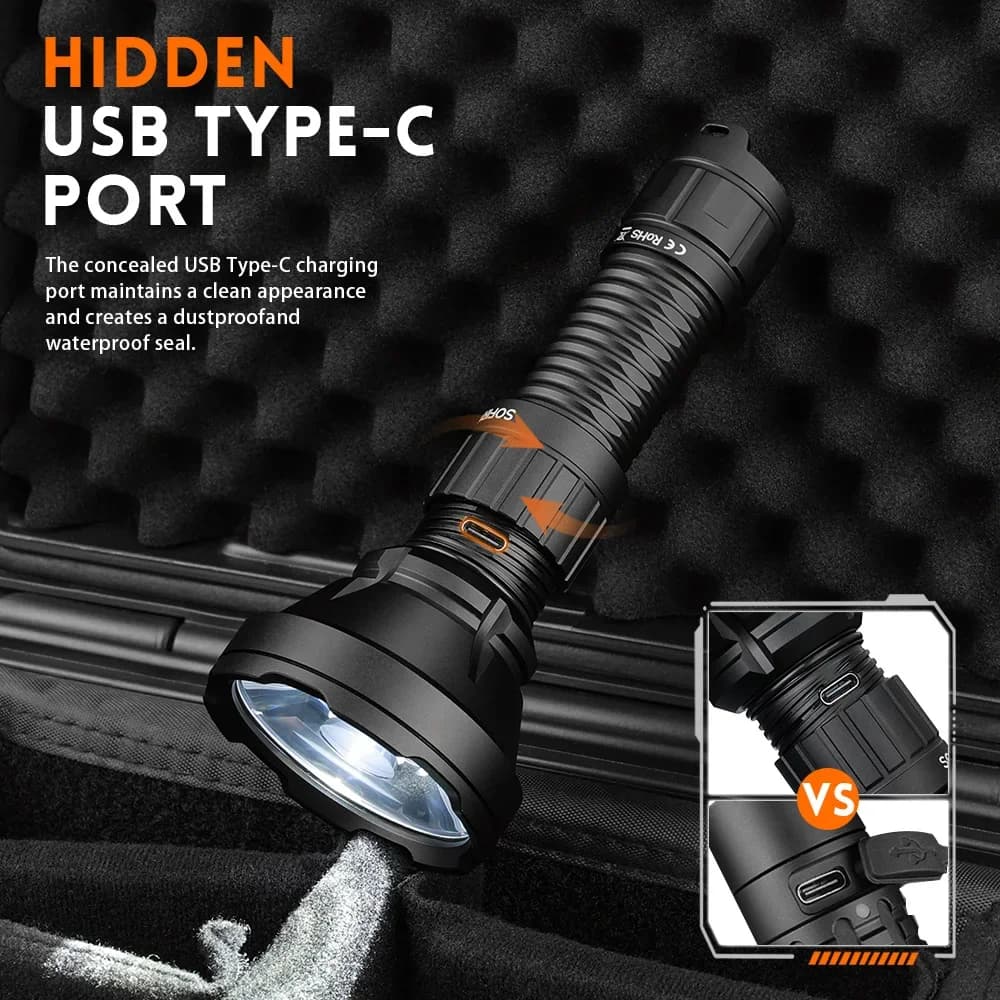 Sofirn SF26 2000lm SFT40 LED 6000K Tactical Flashlight Type-C Rechargeable Protable Powerful 21700 Torch Camping EDC Flashlight - Image 3
